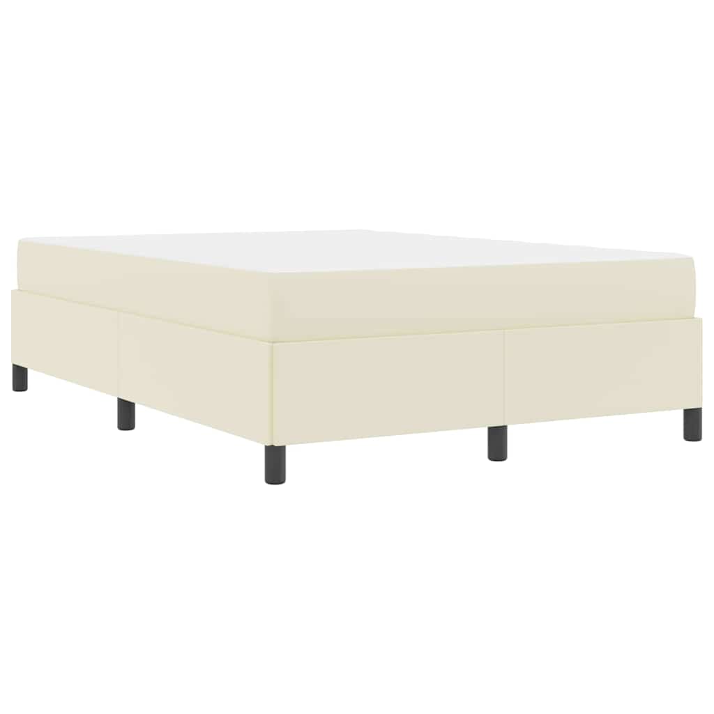 vidaXL Σκελετός Κρεβατιού με στρώμα Κρεμ 140 x 190 cm ύφασμα