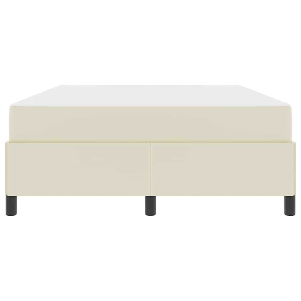 vidaXL Σκελετός Κρεβατιού με στρώμα Κρεμ 140 x 190 cm ύφασμα
