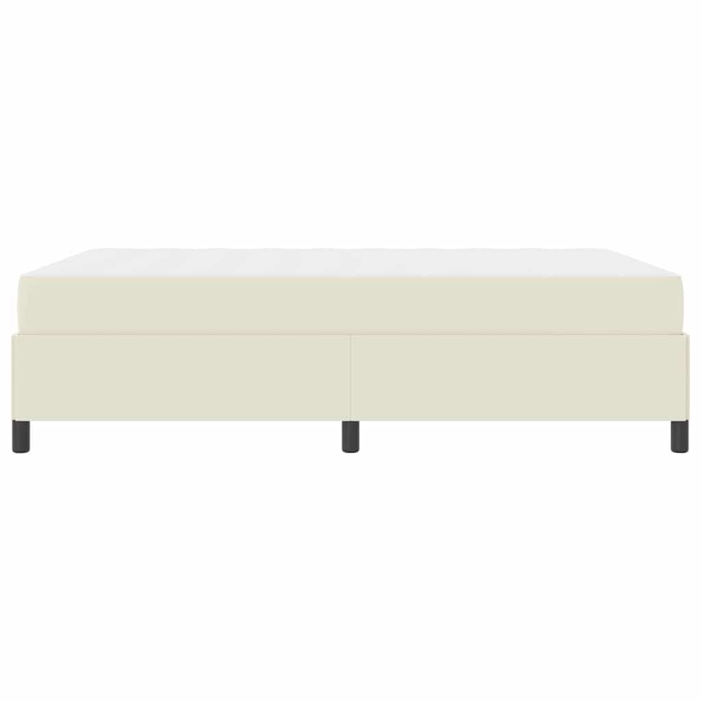 vidaXL Σκελετός Κρεβατιού με στρώμα Κρεμ 140 x 190 cm ύφασμα