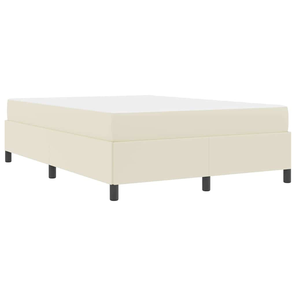 vidaXL Σκελετός Κρεβατιού με στρώμα Κρεμ 140 x 200 cm ύφασμα