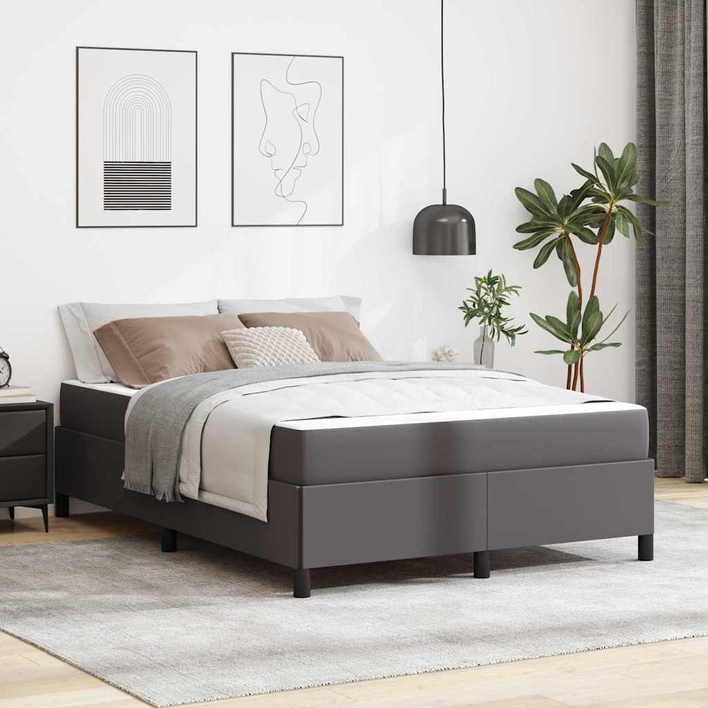 vidaXL Σκελετός Κρεβατιού με στρώμα Γκρι 140 x 200 cm ύφασμα