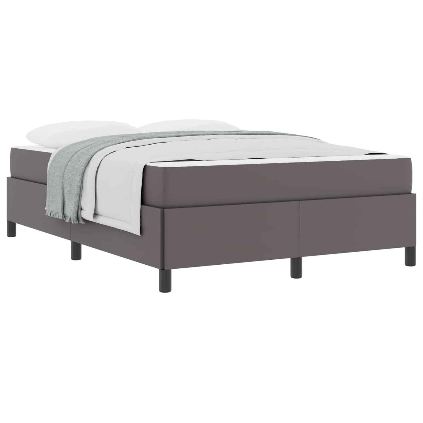 vidaXL Σκελετός Κρεβατιού με στρώμα Γκρι 140 x 200 cm ύφασμα