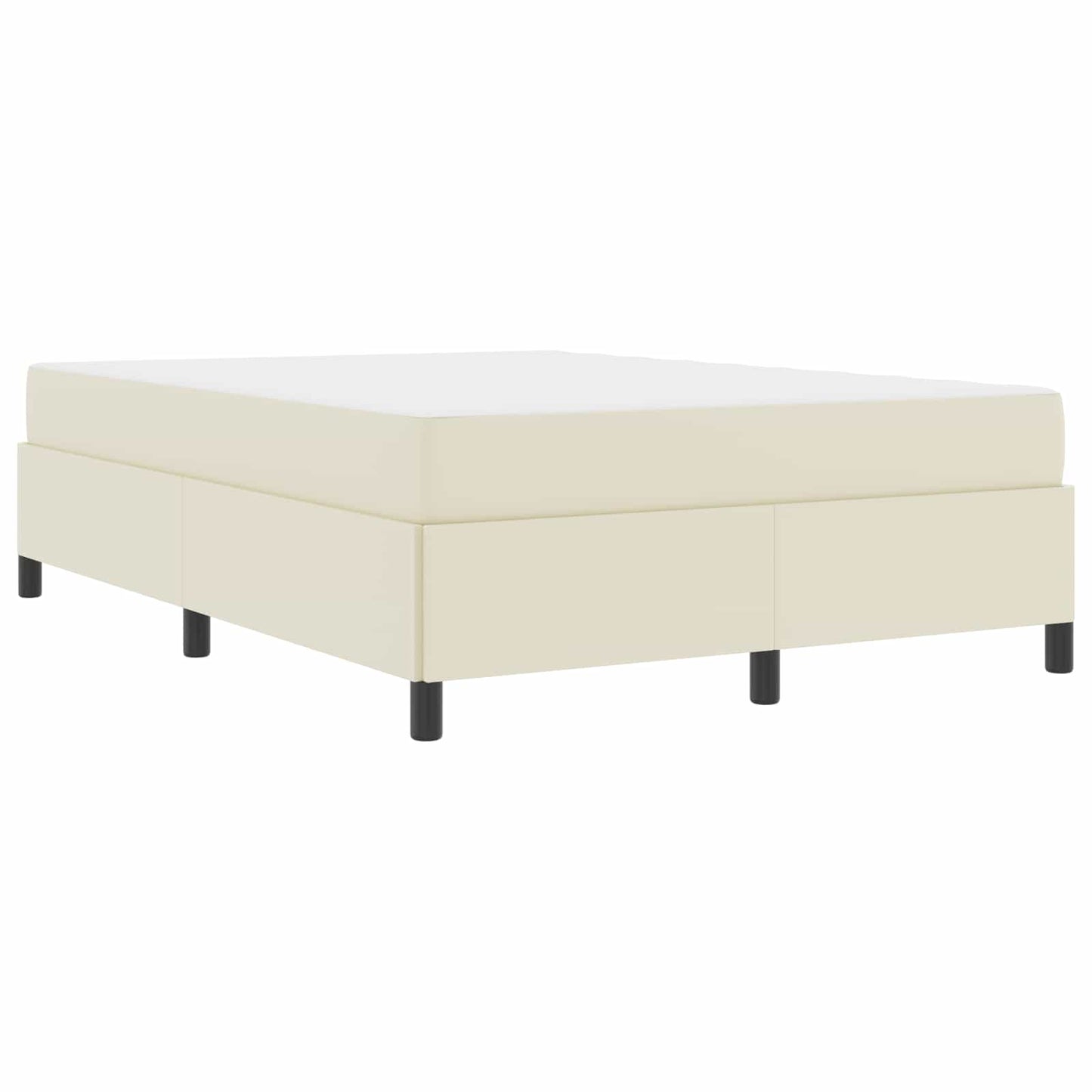 vidaXL Σκελετός Κρεβατιού με στρώμα Κρεμ 160 x 200 cm ύφασμα