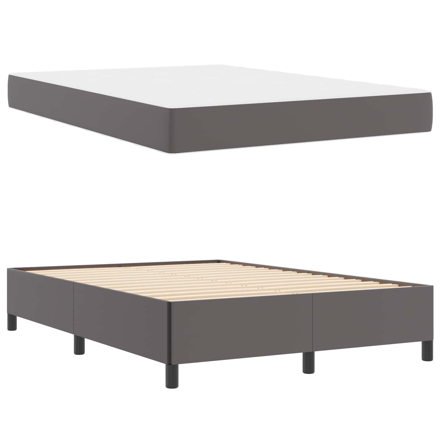 vidaXL Σκελετός Κρεβατιού με στρώμα Γκρι 160 x 200 cm ύφασμα