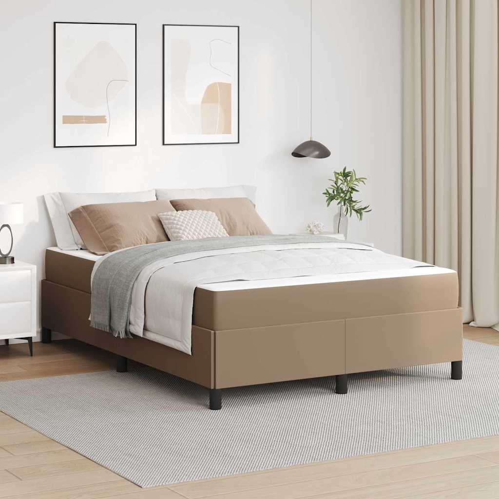 vidaXL Σκελετός Κρεβατιού Καπουτσίνο 160 x 200 cm ύφασμα