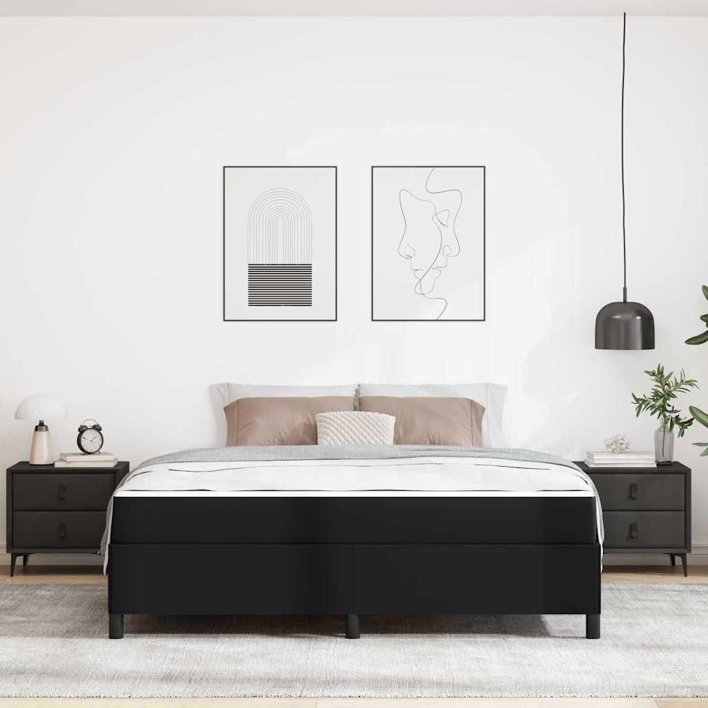 vidaXL Σκελετός Κρεβατιού με στρώμα Μαύρο 180 x 200 cm ύφασμα
