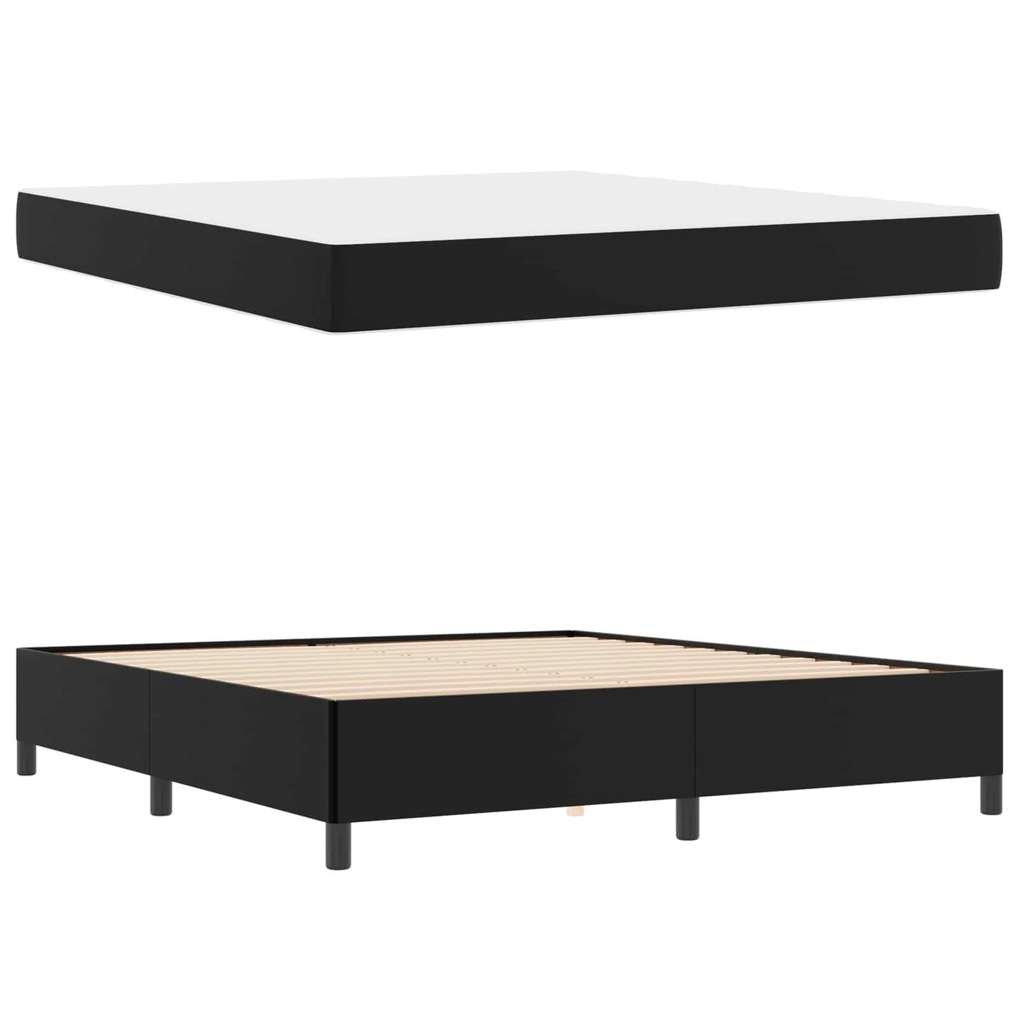 vidaXL Σκελετός Κρεβατιού με στρώμα Μαύρο 180 x 200 cm ύφασμα