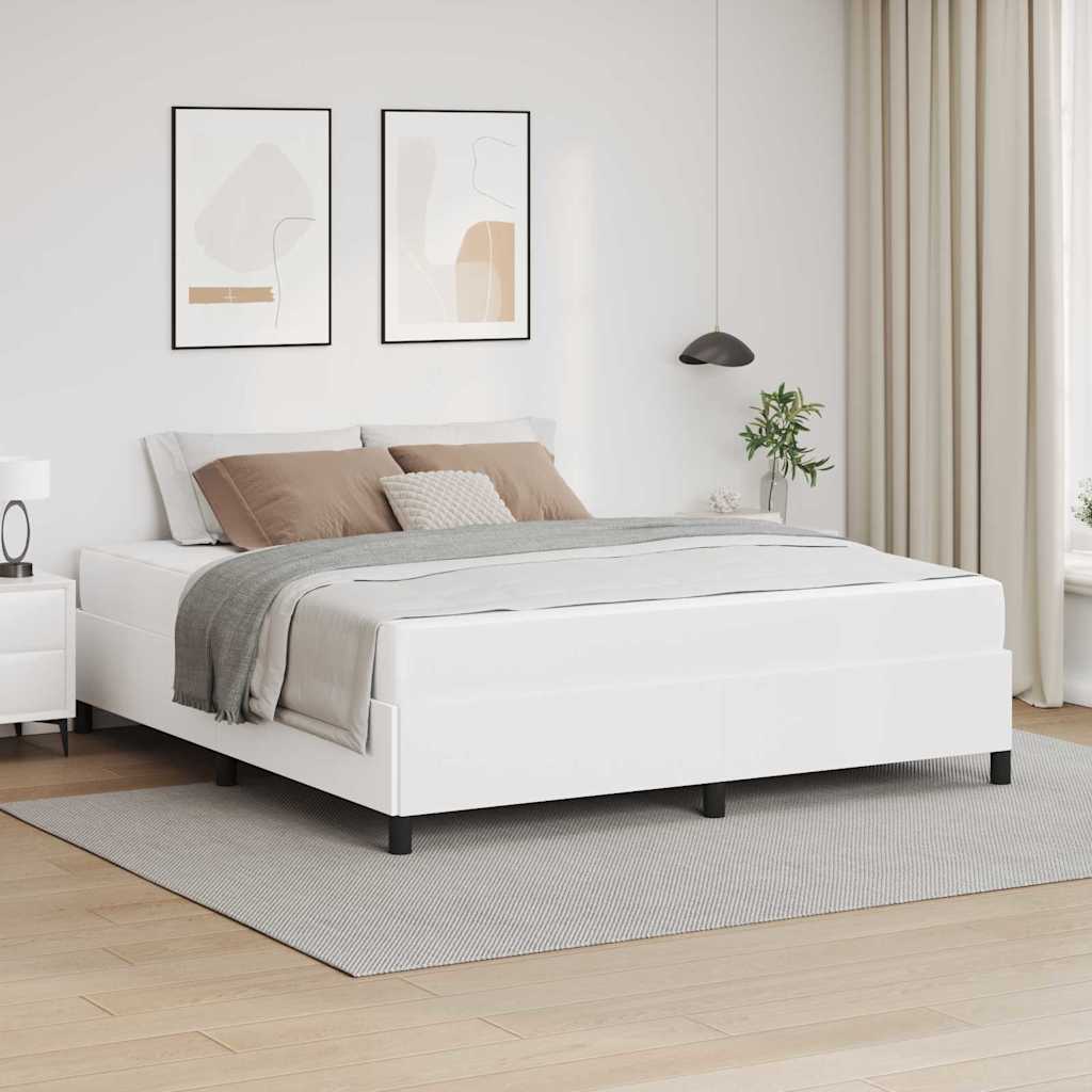 vidaXL Σκελετός Κρεβατιού με στρώμα Λευκό 180 x 200 cm ύφασμα
