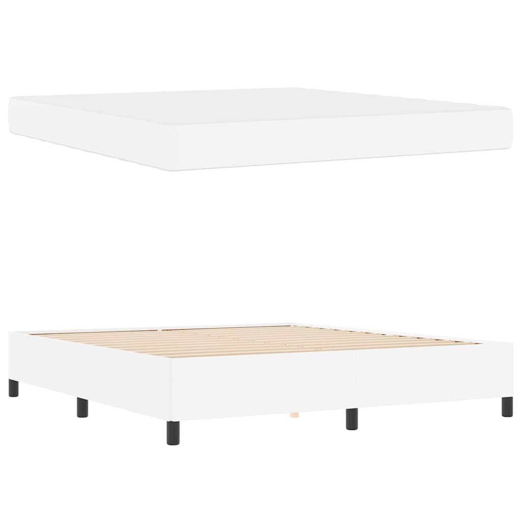 vidaXL Σκελετός Κρεβατιού με στρώμα Λευκό 180 x 200 cm ύφασμα