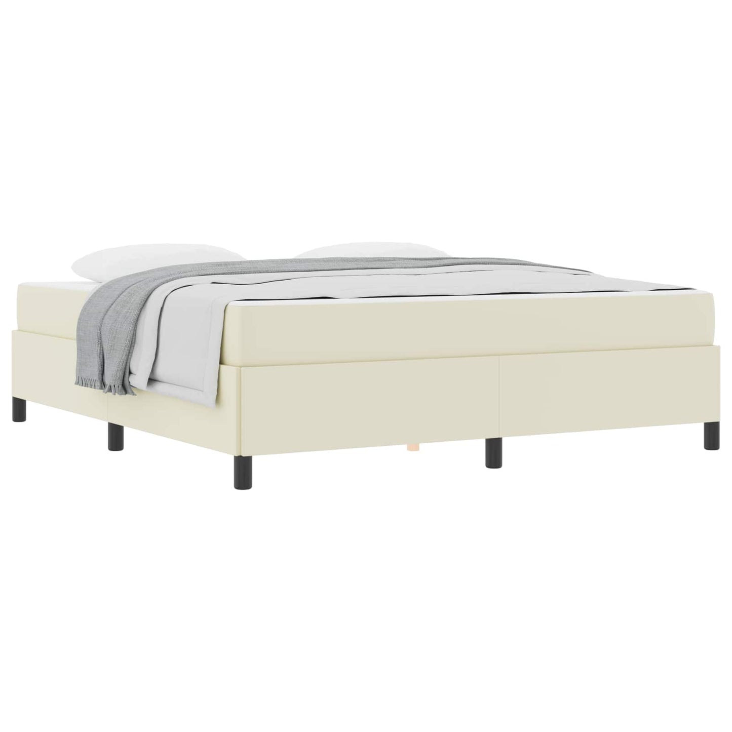 vidaXL Σκελετός Κρεβατιού με στρώμα Κρεμ 180 x 200 cm ύφασμα