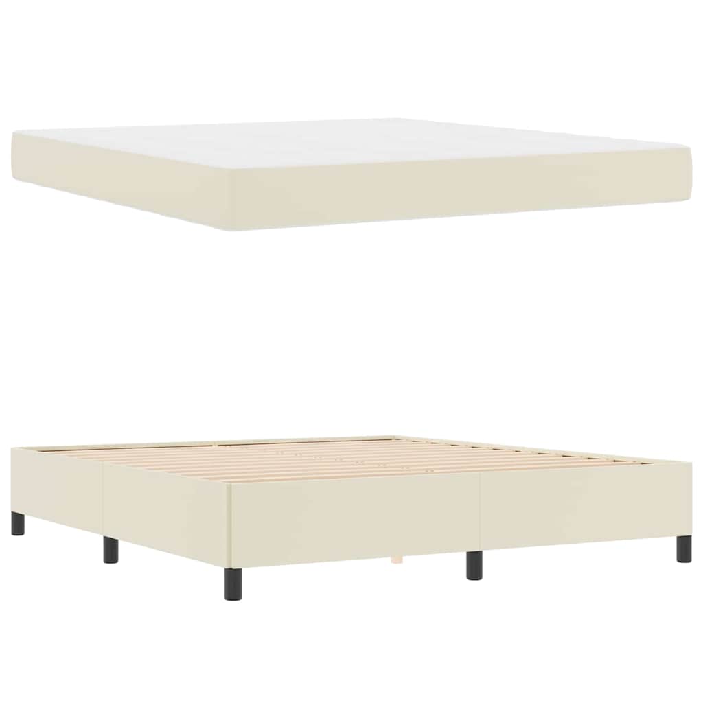vidaXL Σκελετός Κρεβατιού με στρώμα Κρεμ 180 x 200 cm ύφασμα