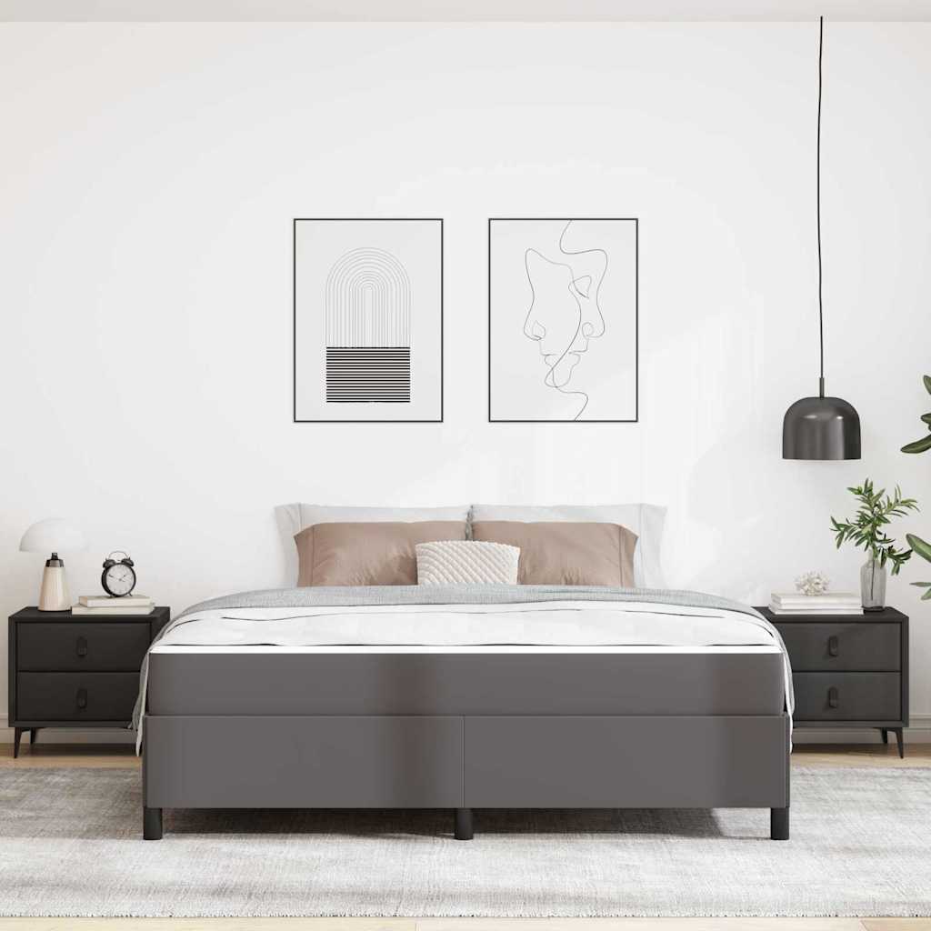 vidaXL Σκελετός Κρεβατιού με στρώμα Γκρι 180 x 200 cm ύφασμα