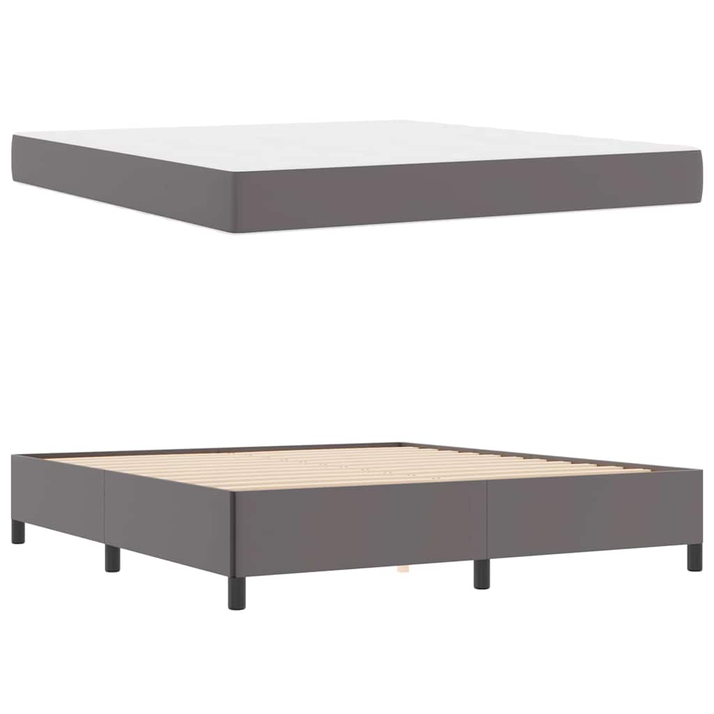 vidaXL Σκελετός Κρεβατιού με στρώμα Γκρι 180 x 200 cm ύφασμα