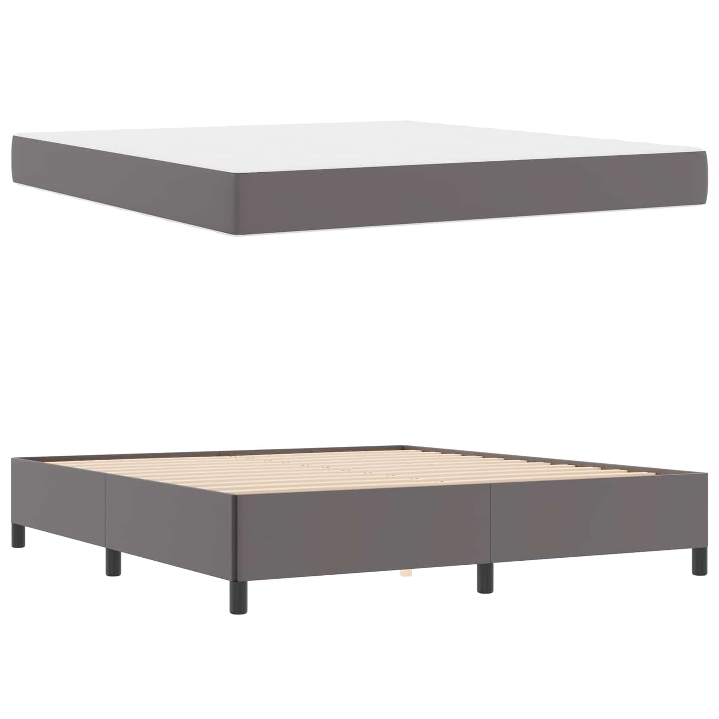 vidaXL Σκελετός Κρεβατιού με στρώμα Γκρι 180 x 200 cm ύφασμα