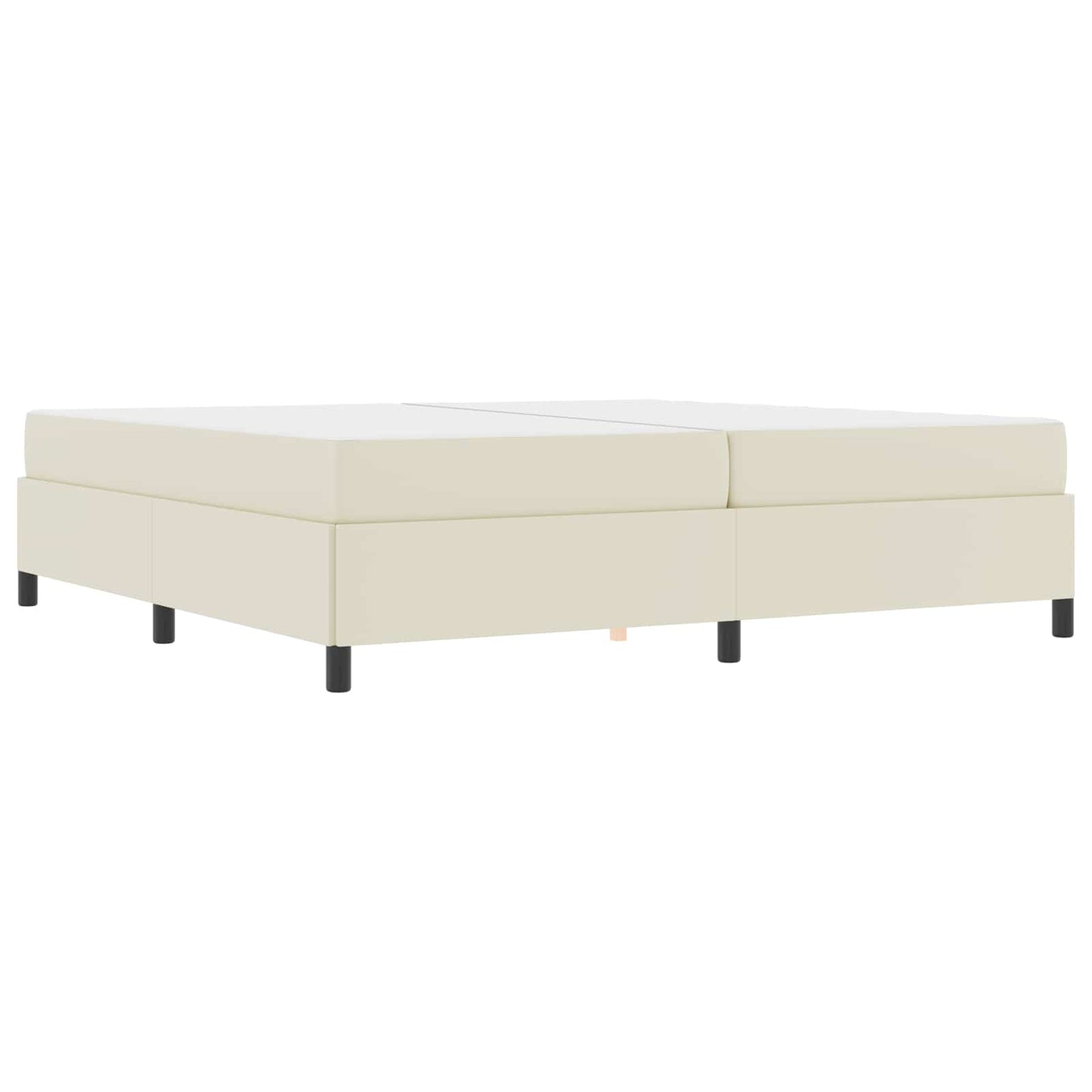 vidaXL Σκελετός Κρεβατιού με στρώμα Κρεμ 200 x 200 cm ύφασμα