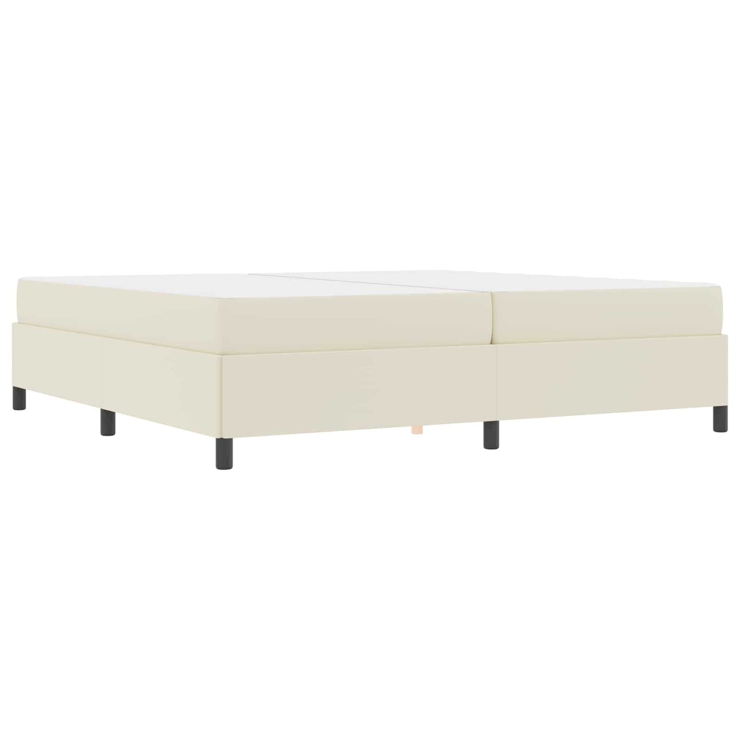 vidaXL Σκελετός Κρεβατιού με στρώμα Κρεμ 200 x 200 cm ύφασμα