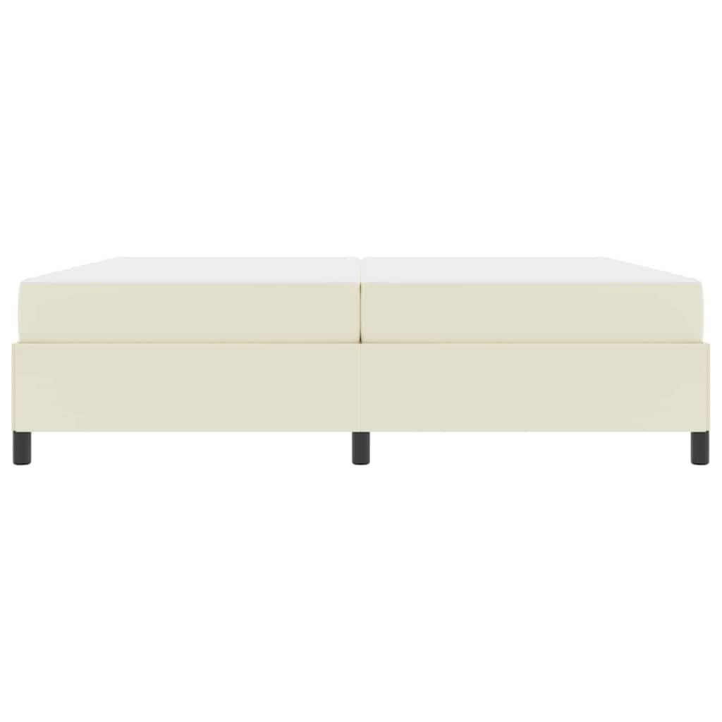 vidaXL Σκελετός Κρεβατιού με στρώμα Κρεμ 200 x 200 cm ύφασμα