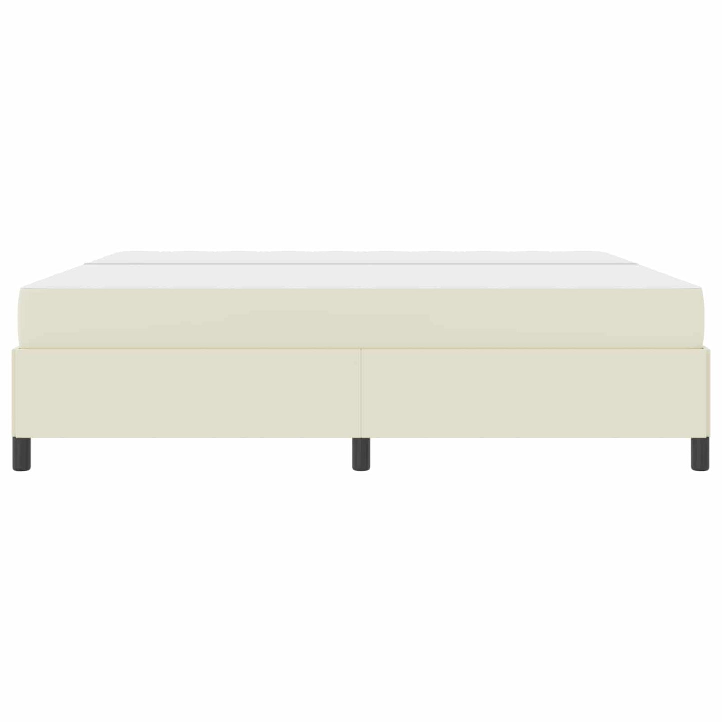 vidaXL Σκελετός Κρεβατιού με στρώμα Κρεμ 200 x 200 cm ύφασμα
