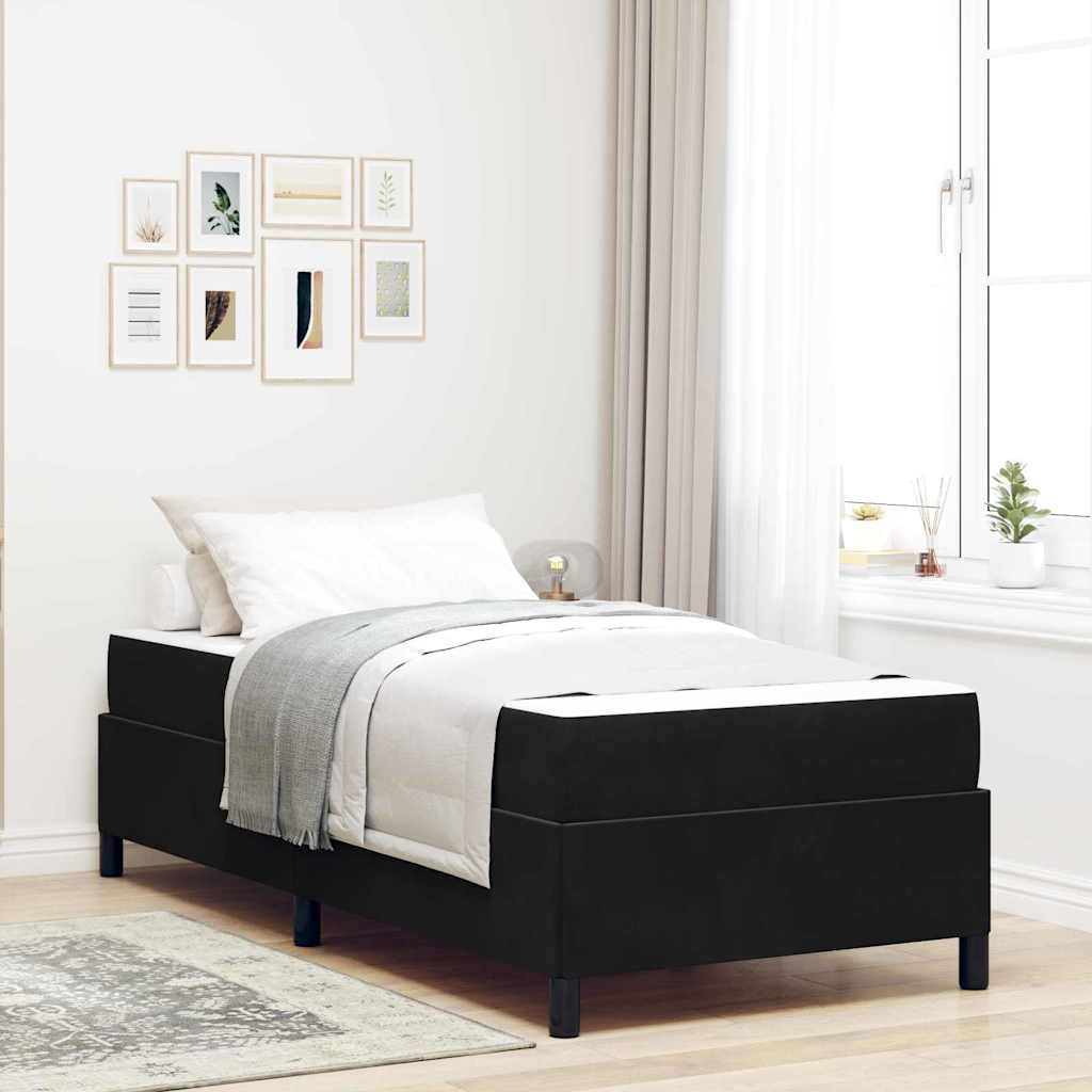 vidaXL Σκελετός Κρεβατιού με στρώμα Μαύρο 90 x 190 cm ύφασμα