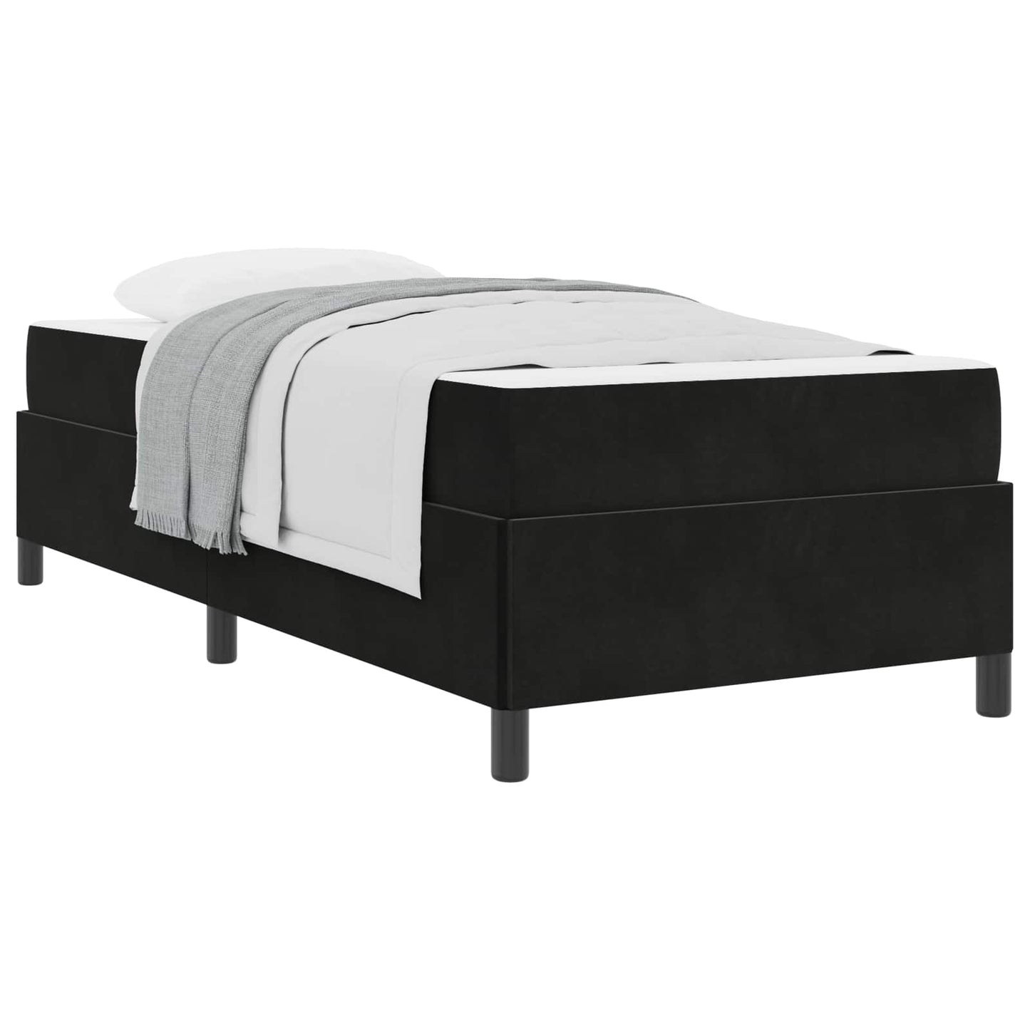 vidaXL Σκελετός Κρεβατιού με στρώμα Μαύρο 90 x 190 cm ύφασμα