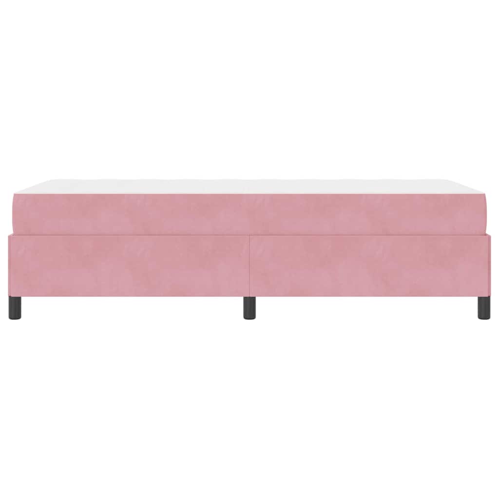 vidaXL Σκελετός Κρεβατιού με στρώμα Ροζ 90 x 190 cm ύφασμα