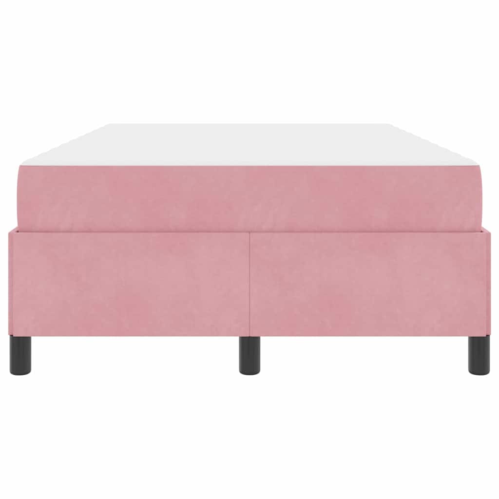 vidaXL Σκελετός Κρεβατιού με στρώμα Ροζ 120 x 190 cm ύφασμα