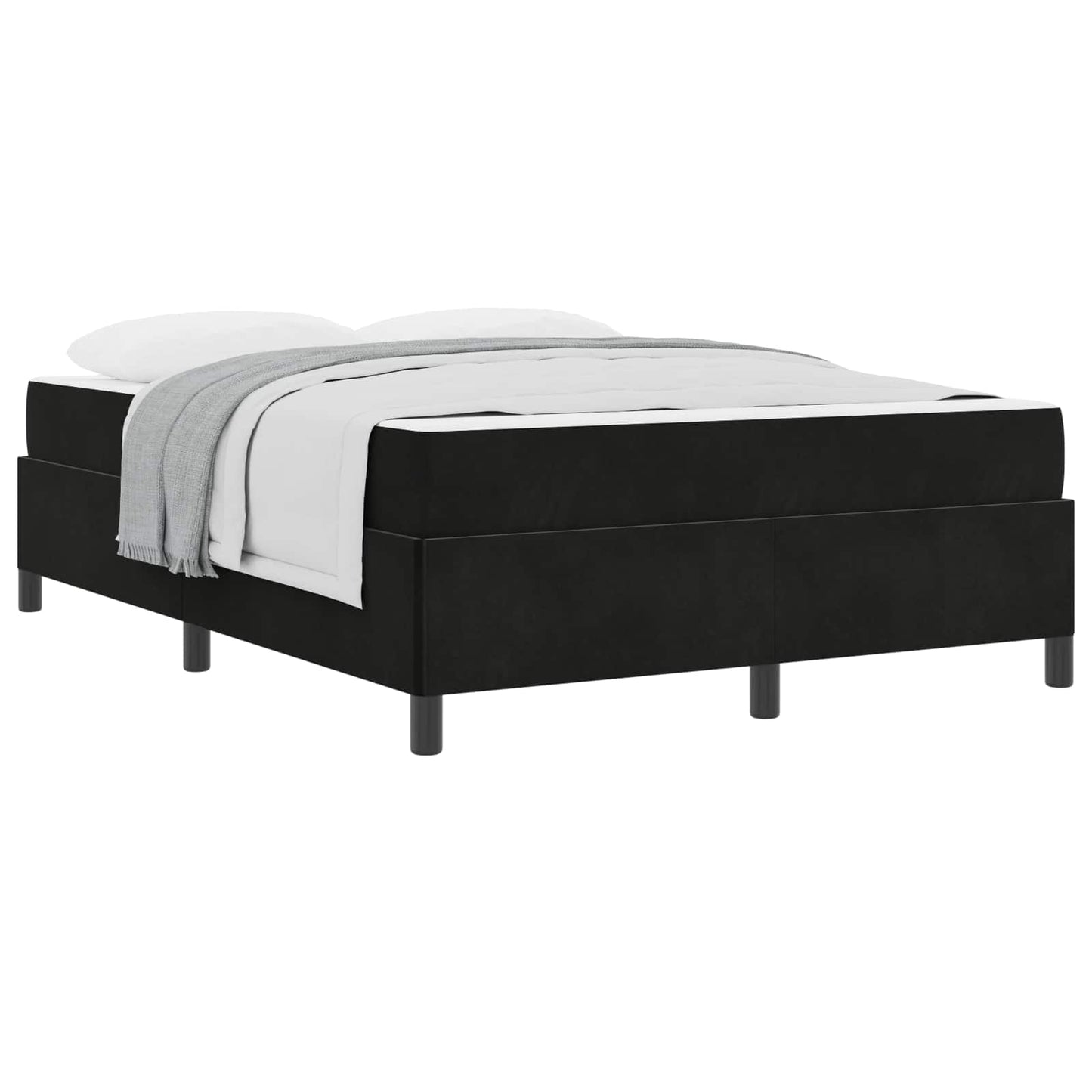 vidaXL Σκελετός Κρεβατιού με στρώμα Μαύρο 140 x 190 cm ύφασμα