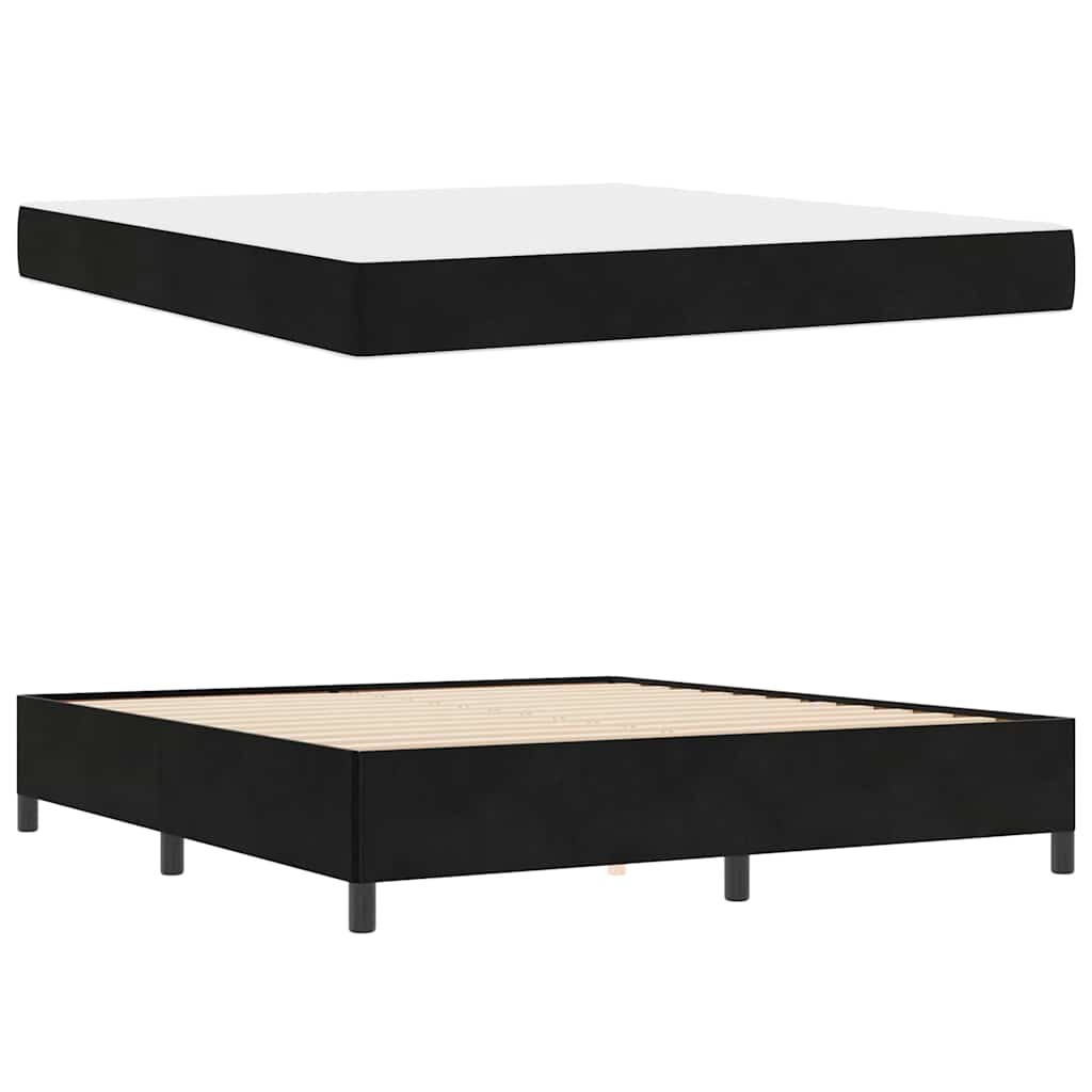 vidaXL Σκελετός Κρεβατιού με στρώμα Μαύρο 180 x 200 cm ύφασμα