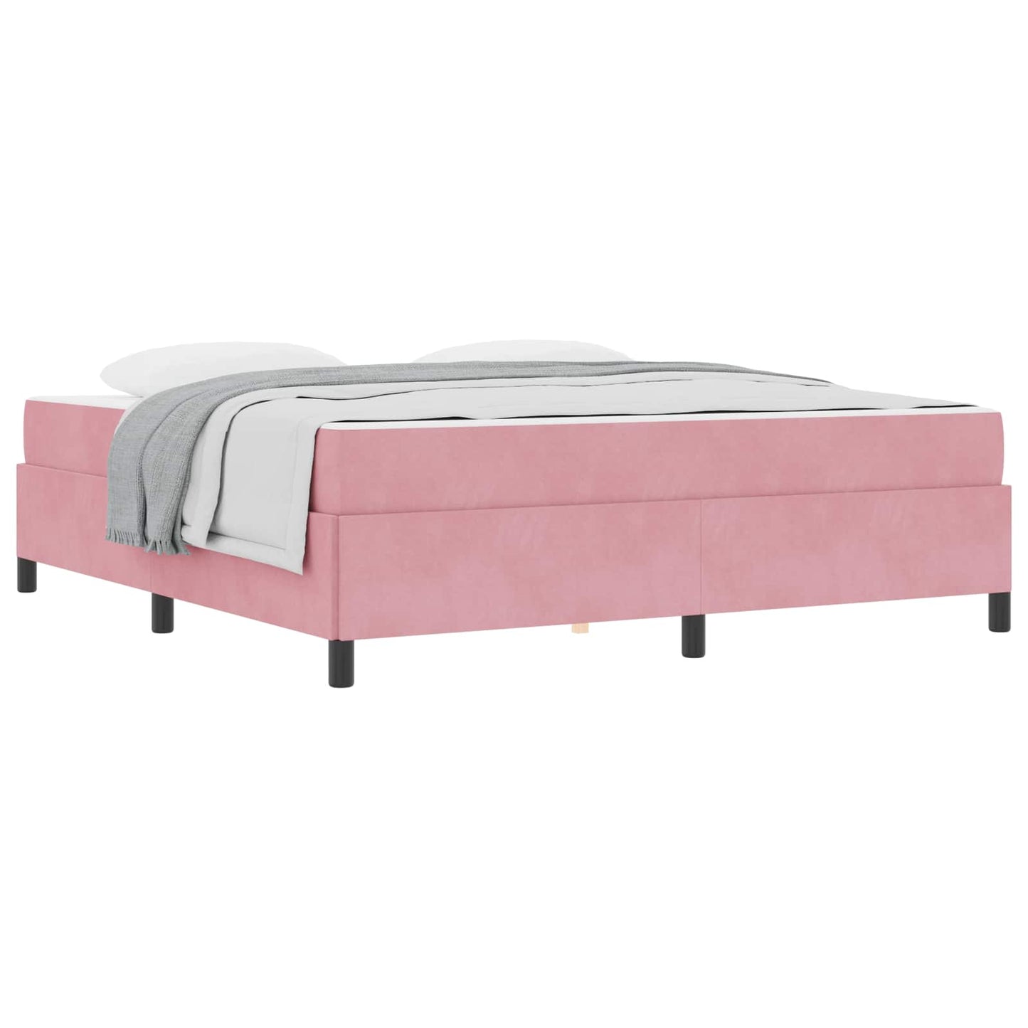 vidaXL Σκελετός Κρεβατιού με στρώμα Ροζ 180 x 200 cm ύφασμα