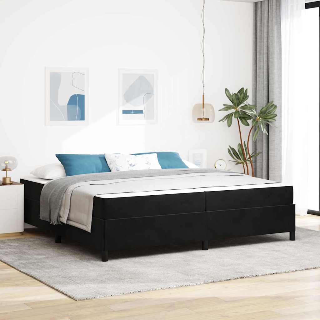 vidaXL Σκελετός Κρεβατιού με στρώμα Μαύρο 200 x 200 cm ύφασμα