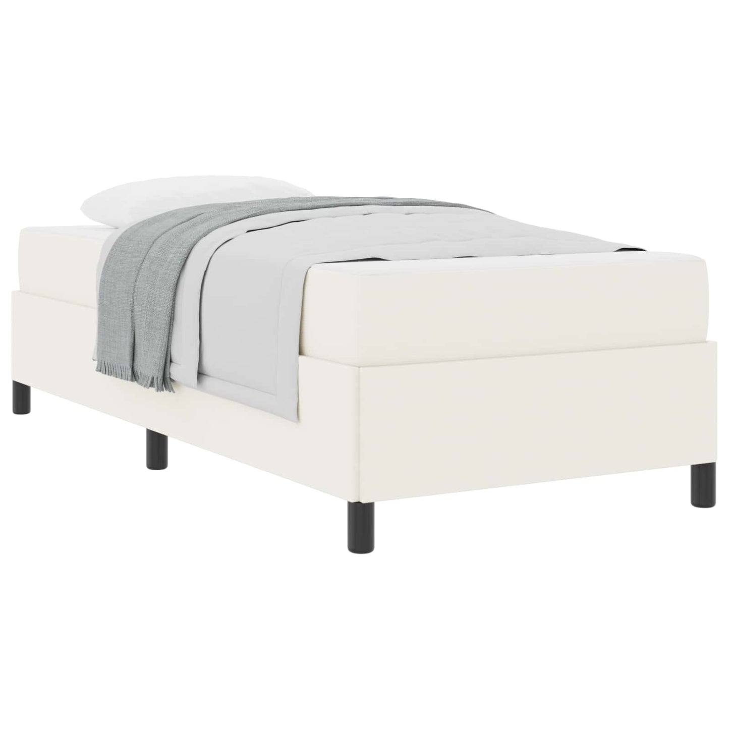 vidaXL Σκελετός Κρεβατιού με στρώμα Κρεμ 90 x 190 cm ύφασμα
