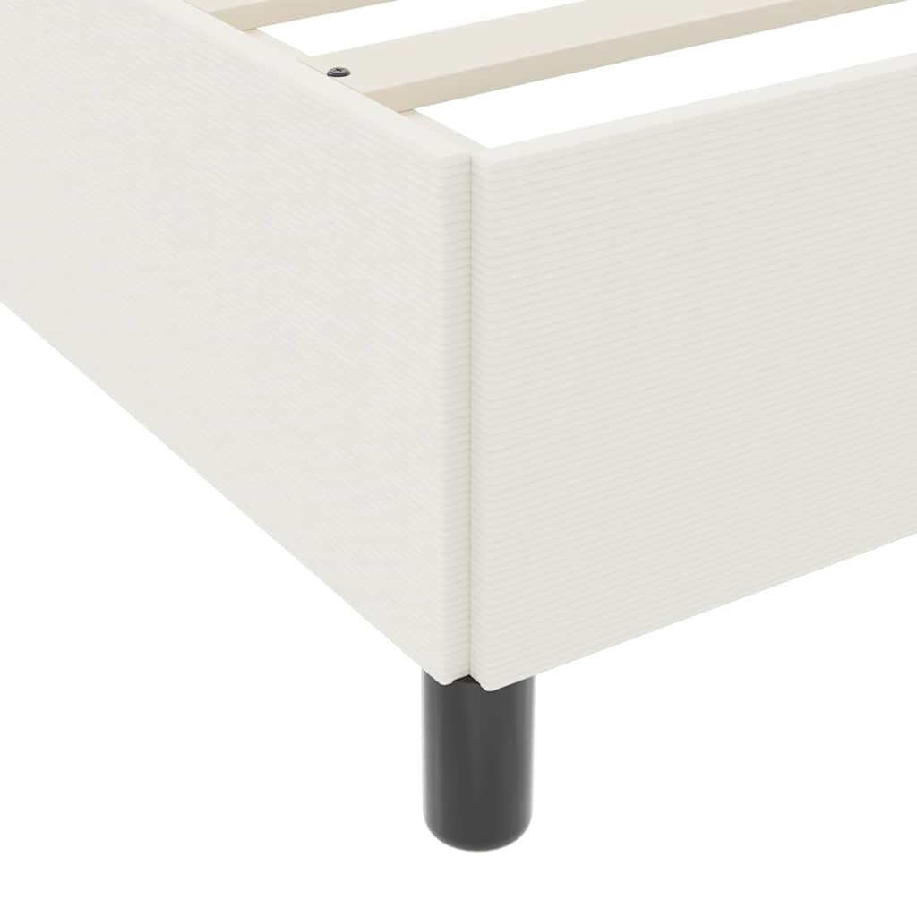 vidaXL Σκελετός Κρεβατιού με στρώμα Κρεμ 140 x 200 cm ύφασμα