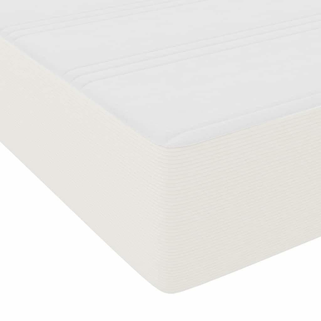 vidaXL Σκελετός Κρεβατιού με στρώμα Κρεμ 140 x 200 cm ύφασμα