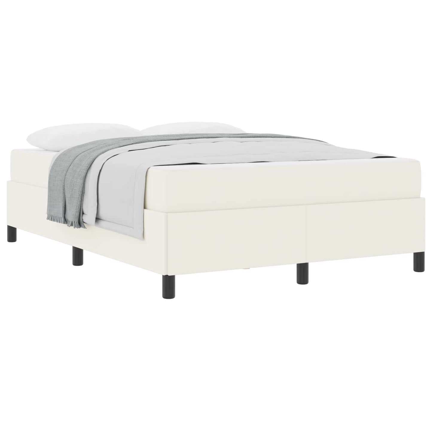 vidaXL Σκελετός Κρεβατιού με στρώμα Κρεμ 140 x 200 cm ύφασμα