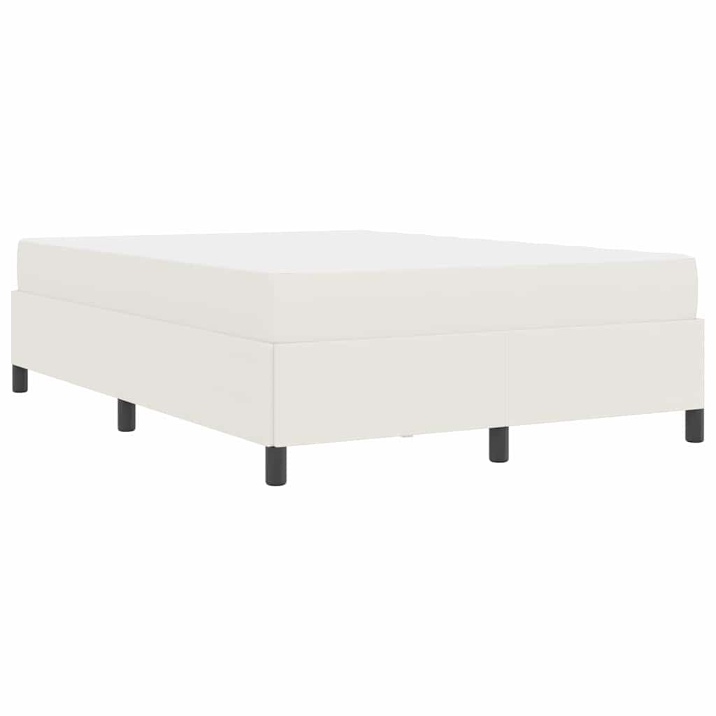 vidaXL Σκελετός Κρεβατιού με στρώμα Κρεμ 140 x 200 cm ύφασμα