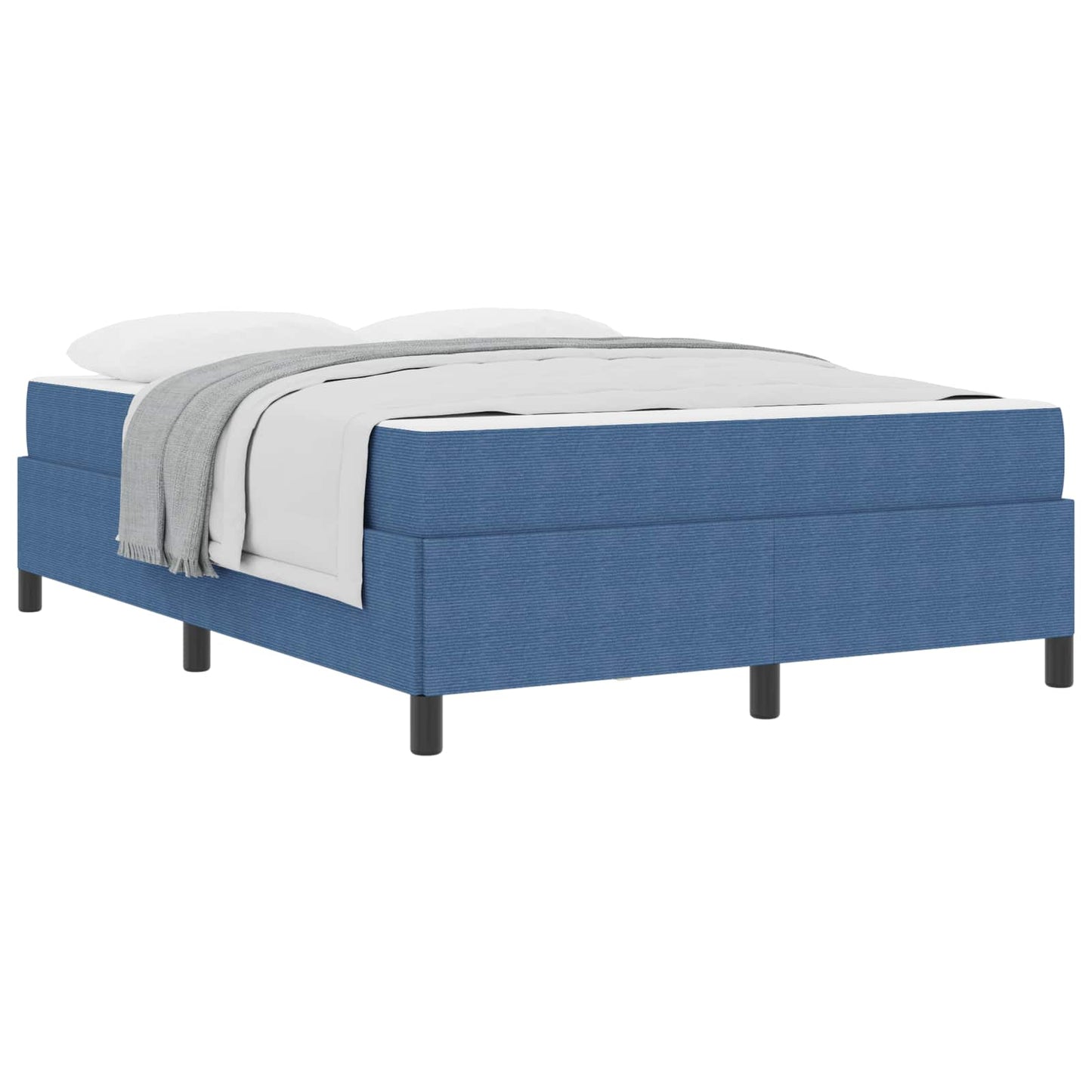vidaXL Σκελετός Κρεβατιού με στρώμα Μπλε 140 x 200 cm ύφασμα
