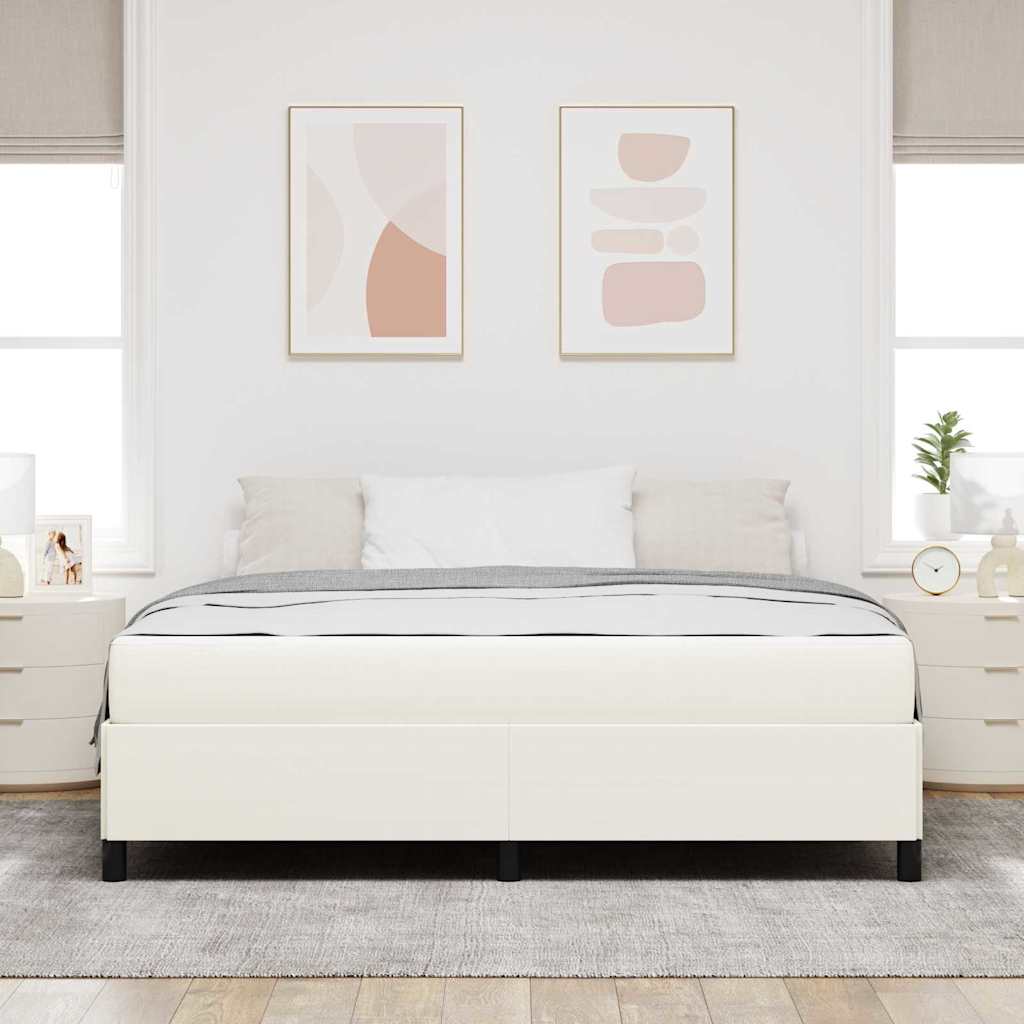 vidaXL Σκελετός Κρεβατιού με στρώμα Κρεμ 180 x 200 cm ύφασμα