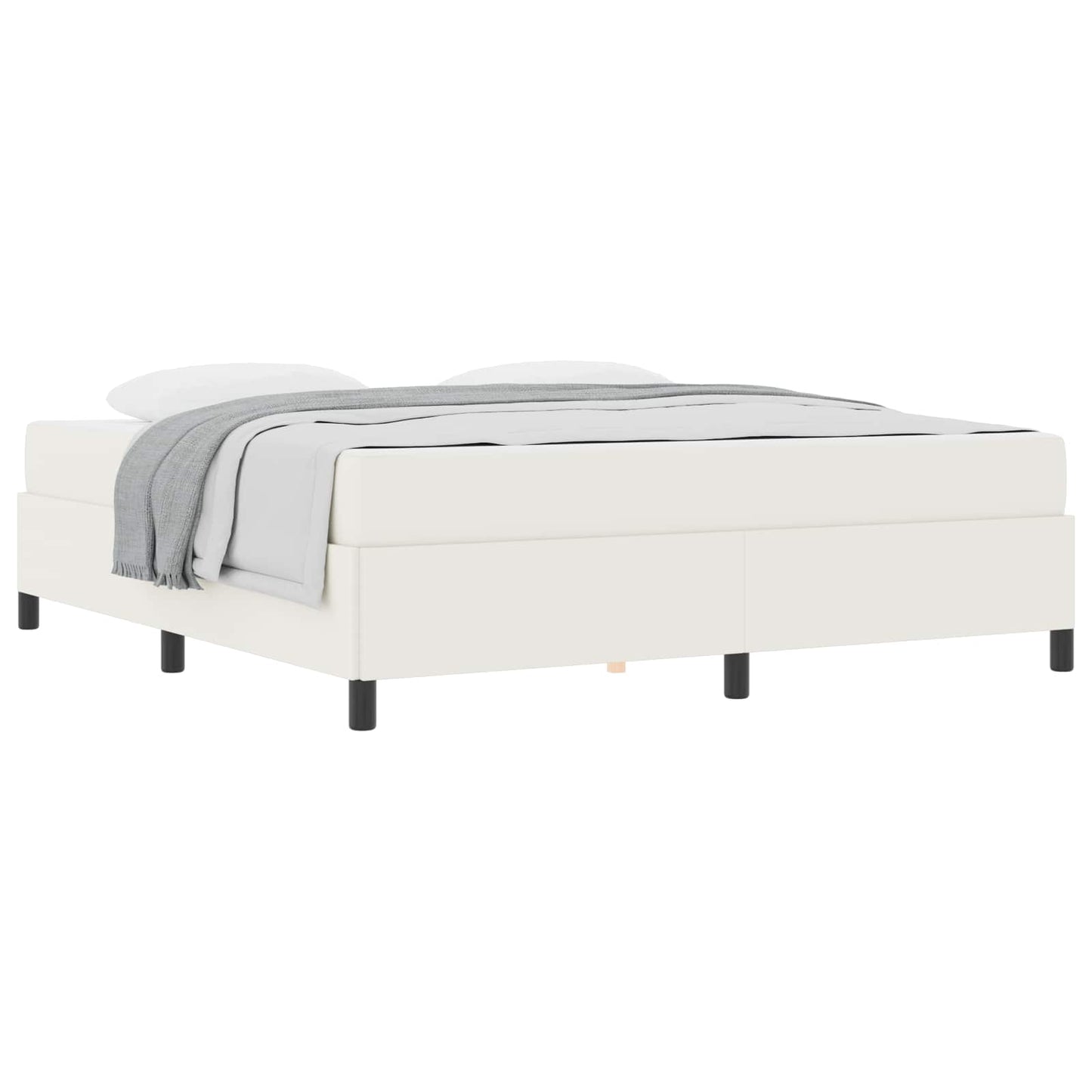 vidaXL Σκελετός Κρεβατιού με στρώμα Κρεμ 180 x 200 cm ύφασμα