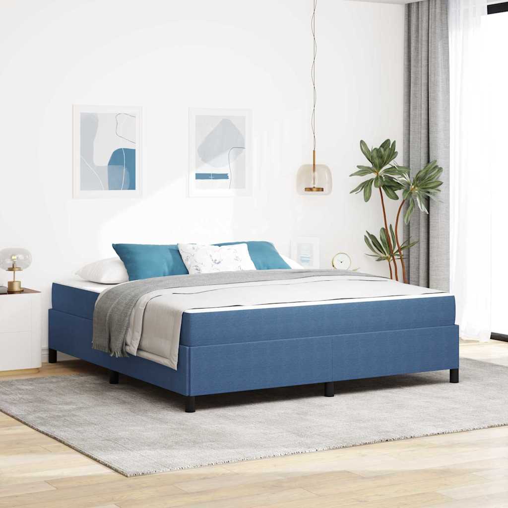 vidaXL Σκελετός Κρεβατιού με στρώμα Μπλε 180 x 200 cm ύφασμα