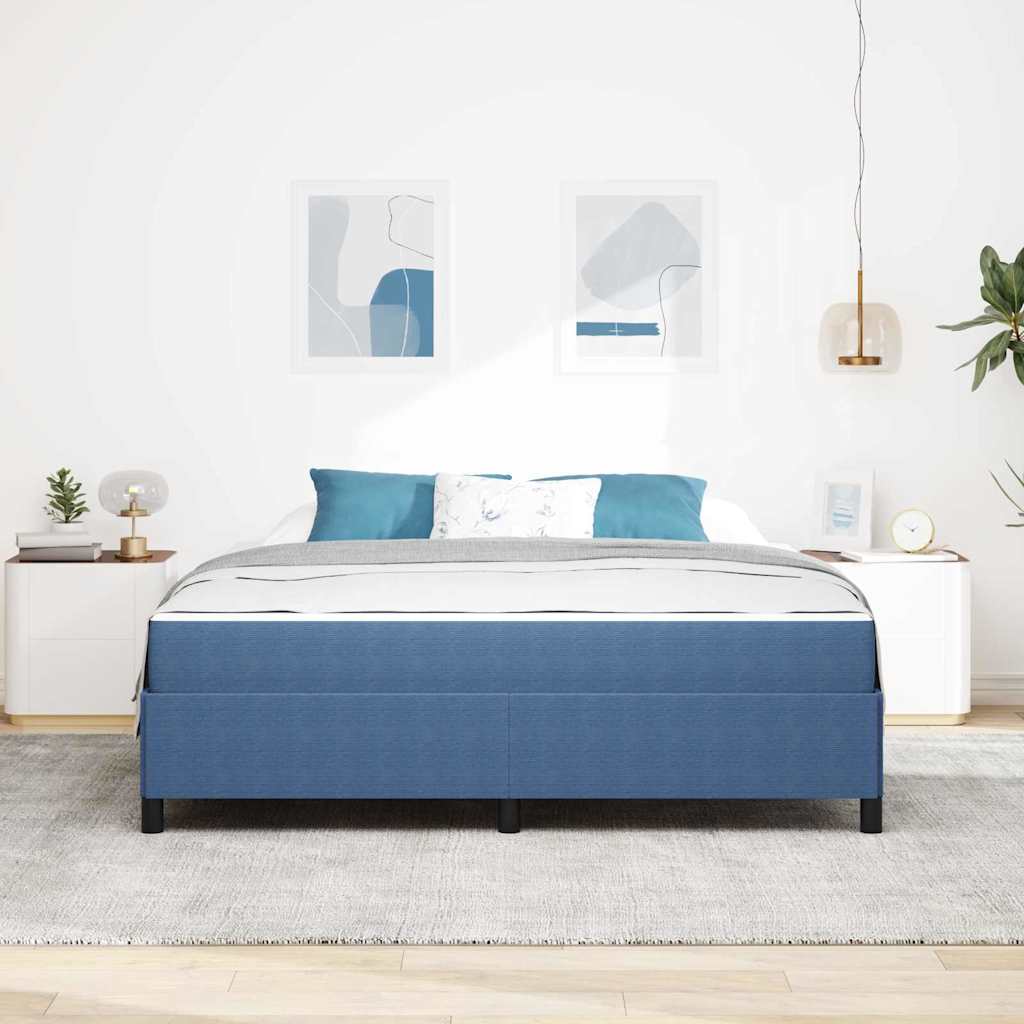 vidaXL Σκελετός Κρεβατιού με στρώμα Μπλε 180 x 200 cm ύφασμα