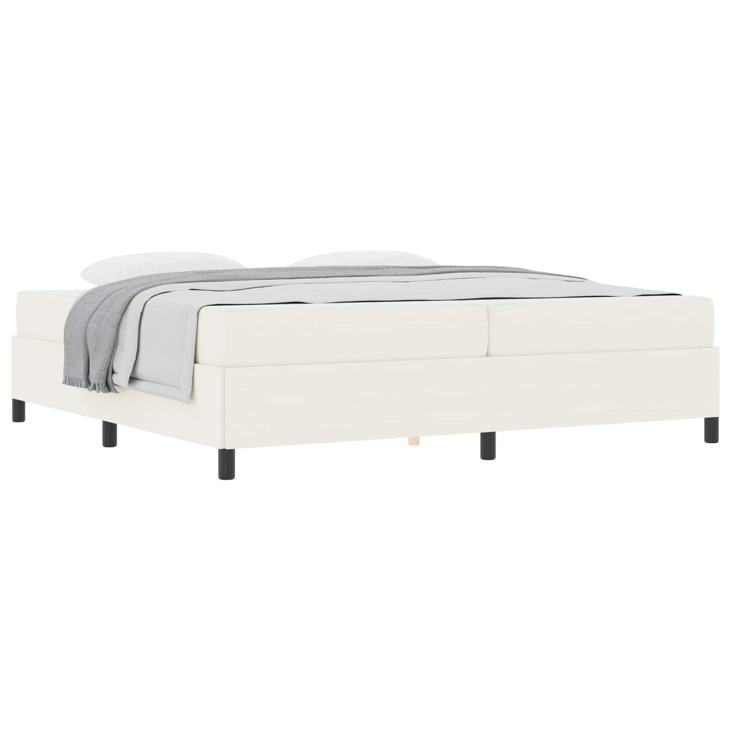 vidaXL Σκελετός Κρεβατιού με στρώμα Κρεμ 200 x 200 cm ύφασμα