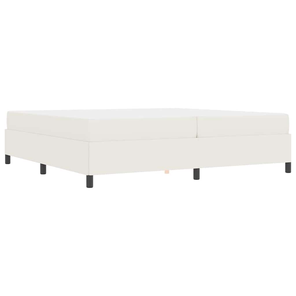 vidaXL Σκελετός Κρεβατιού με στρώμα Κρεμ 200 x 200 cm ύφασμα