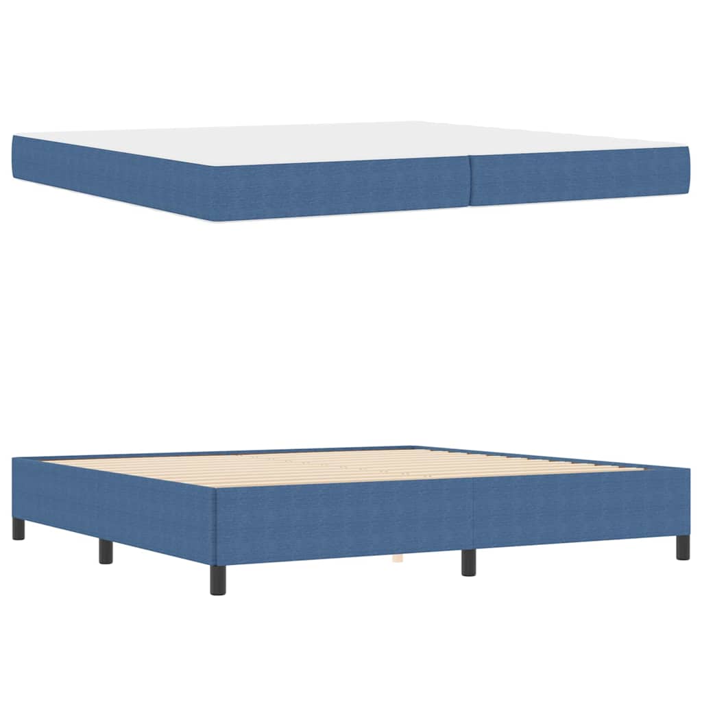 vidaXL Σκελετός Κρεβατιού με στρώμα Μπλε 200 x 200 cm ύφασμα
