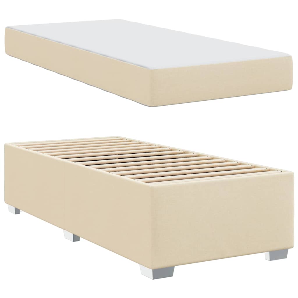 vidaXL Σκελετός Κρεβατιού με στρώμα Κρεμ 80 x 200 cm ύφασμα