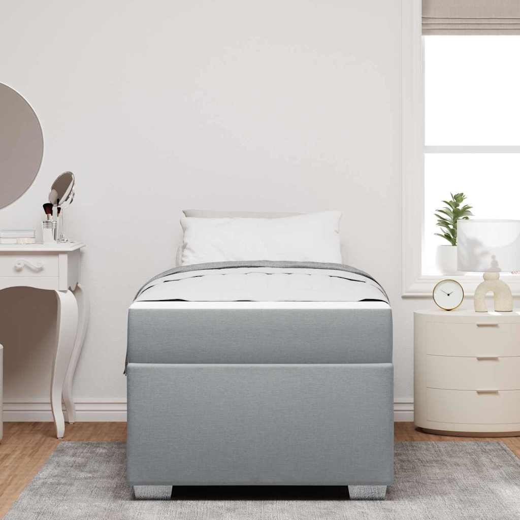 vidaXL Σκελετός Κρεβατιού Ανοιχτό γκρι 90 x 190 cm ύφασμα