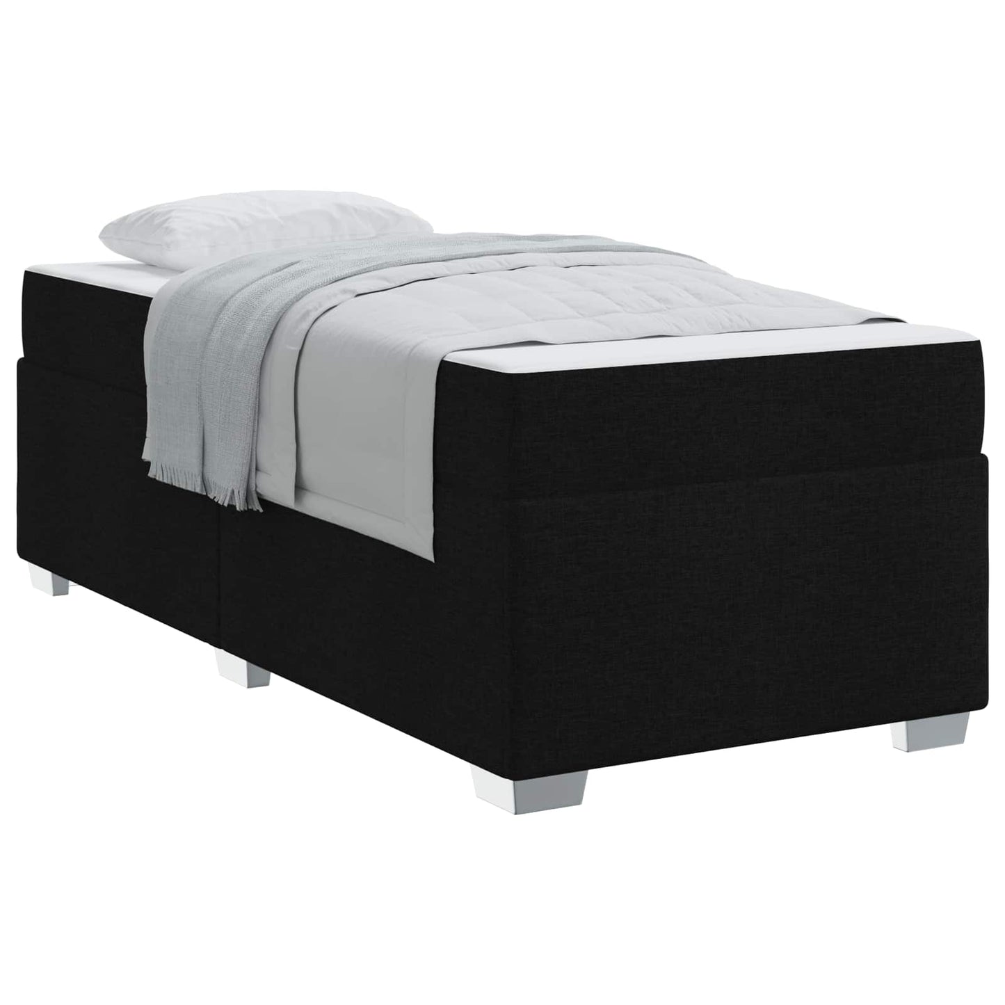 vidaXL Σκελετός Κρεβατιού με στρώμα Μαύρο 90 x 190 cm ύφασμα