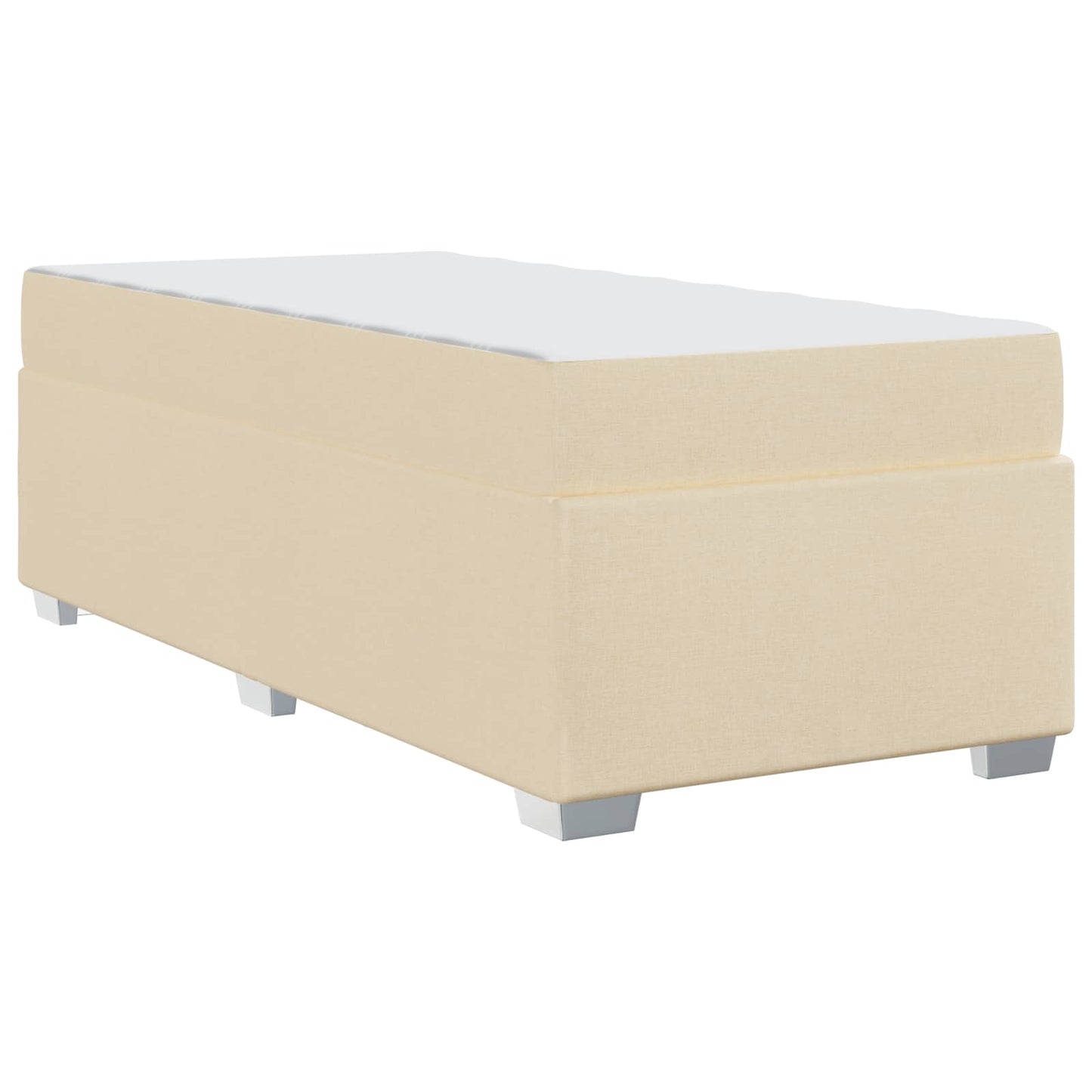 vidaXL Σκελετός Κρεβατιού με στρώμα Κρεμ 90 x 190 cm ύφασμα