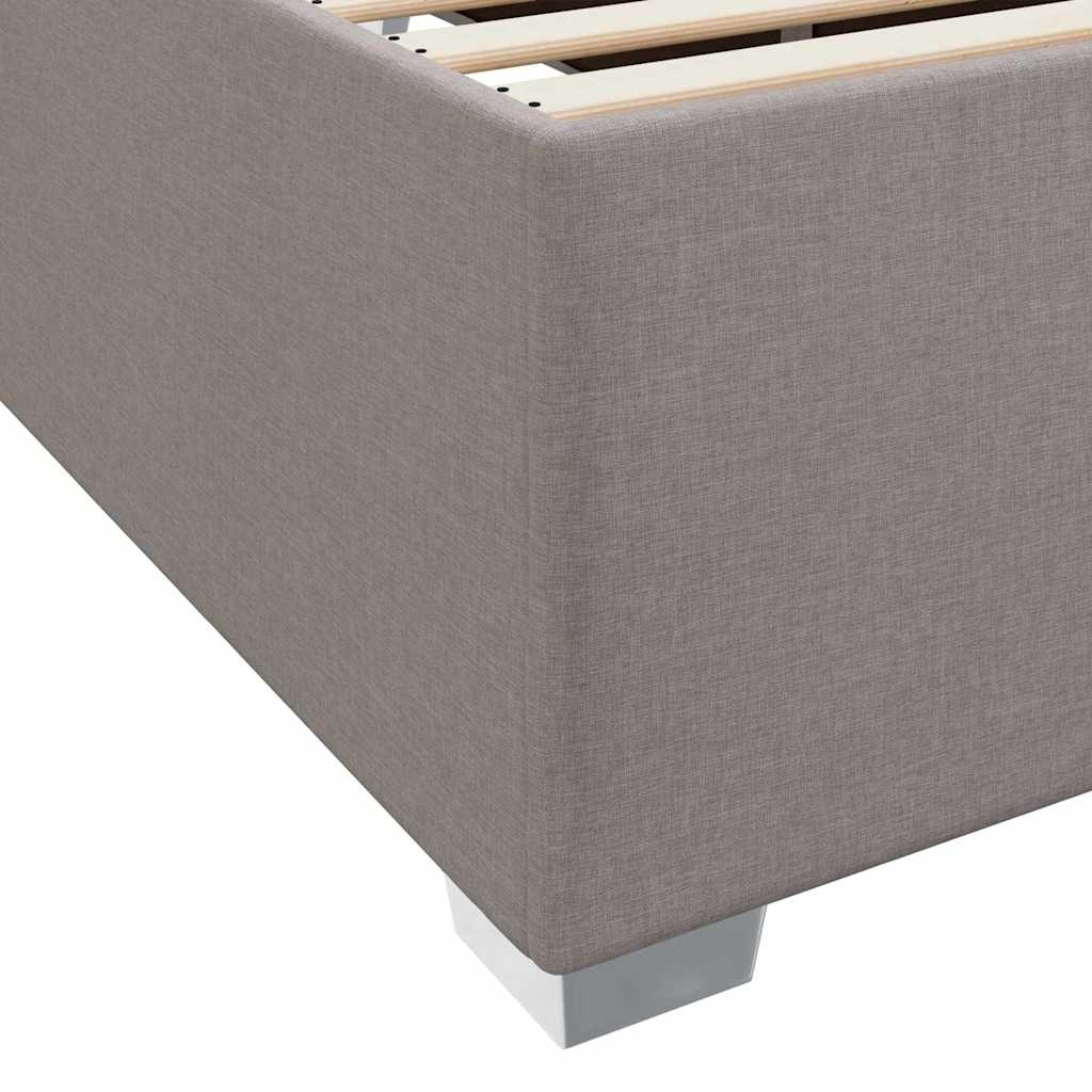 vidaXL Σκελετός Κρεβατιού με στρώμα Taupe 90 x 200 cm ύφασμα