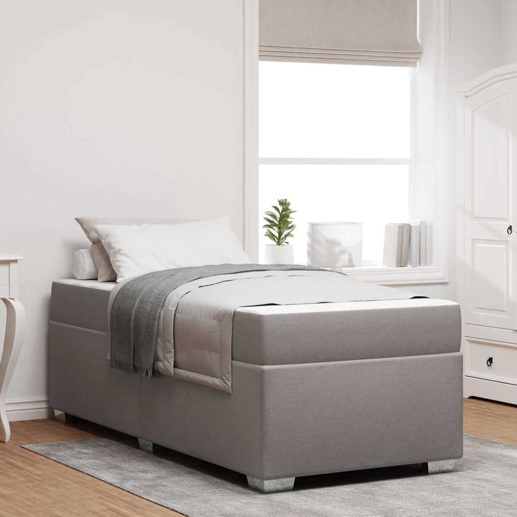 vidaXL Σκελετός Κρεβατιού με στρώμα Taupe 90 x 200 cm ύφασμα