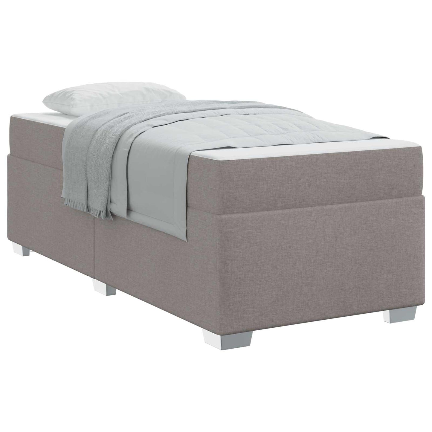 vidaXL Σκελετός Κρεβατιού με στρώμα Taupe 90 x 200 cm ύφασμα